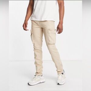 Topman Men’s Stone Skinny Cargo Pants With Adjusters